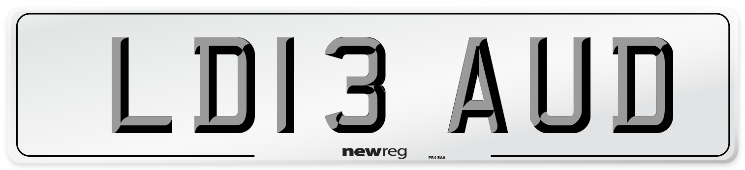 LD13 AUD Number Plate from New Reg